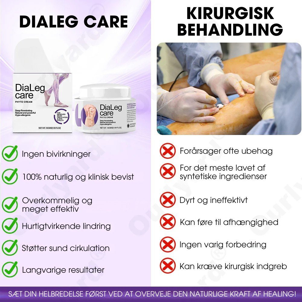 DiaLeg Care™ – Phyto-creme mod åreknuder, hævelse og bensmerter