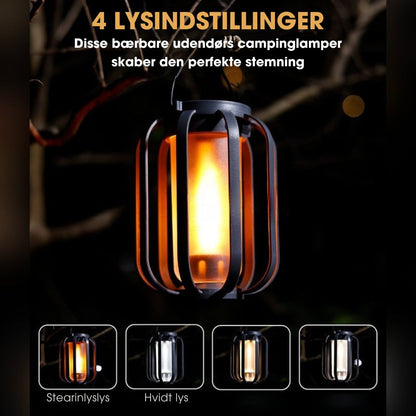 FlameGlow™ - Lampe med realistisk flammeeffekt – Opladelig via USB & solenergi
