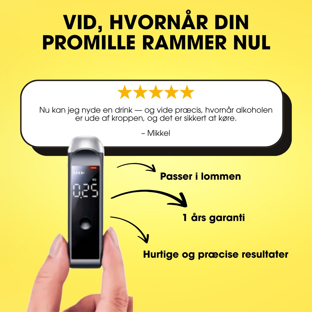 BlowSafe™ – Bærbar Alkoholtester – Hurtige og Præcise Resultater