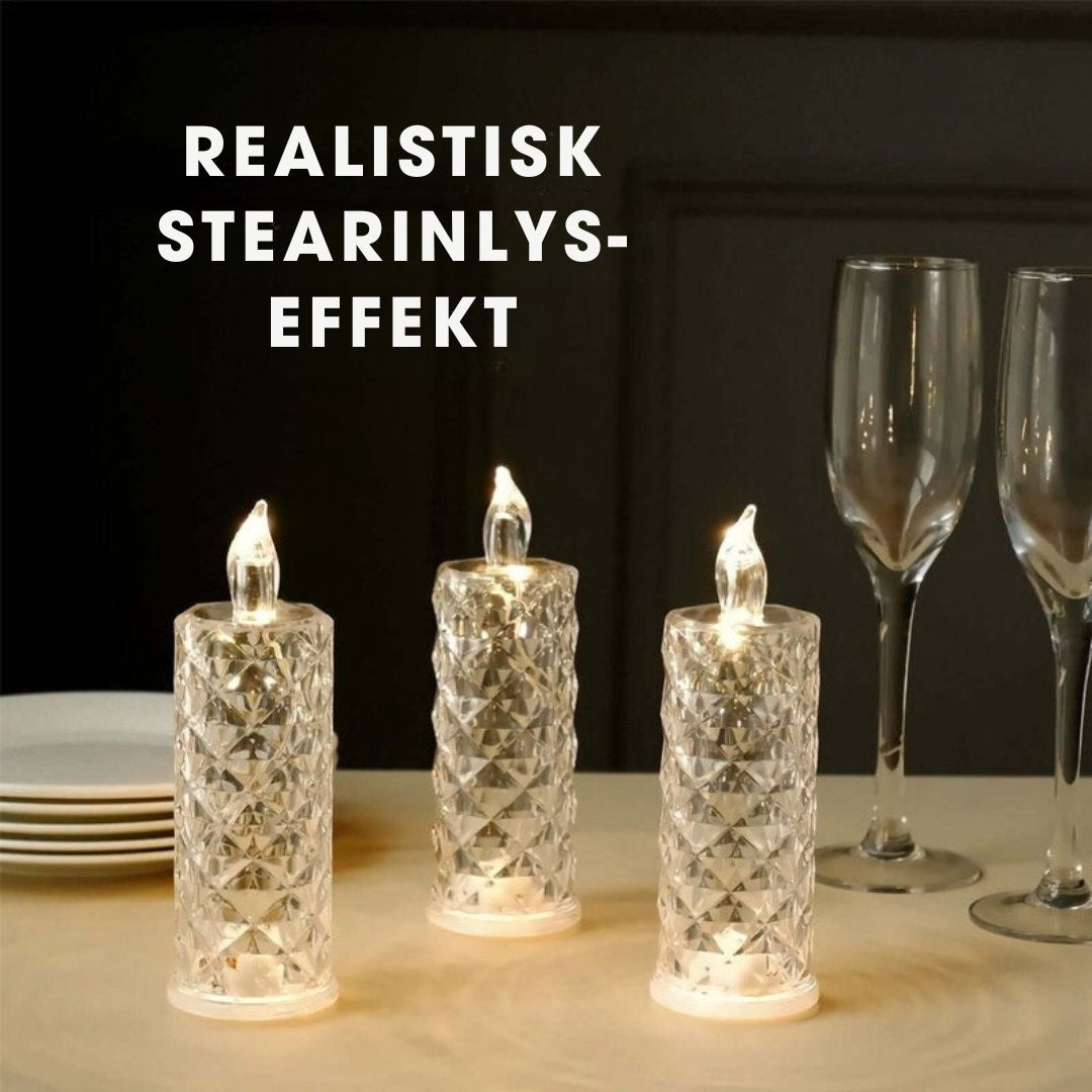 CrystalFlame™ - luksuriøs stearinlyslampe