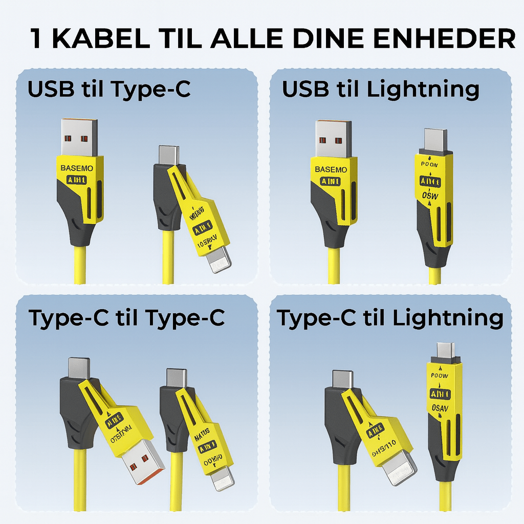 4-i-1 Udtøjeligt Opladerkabel™