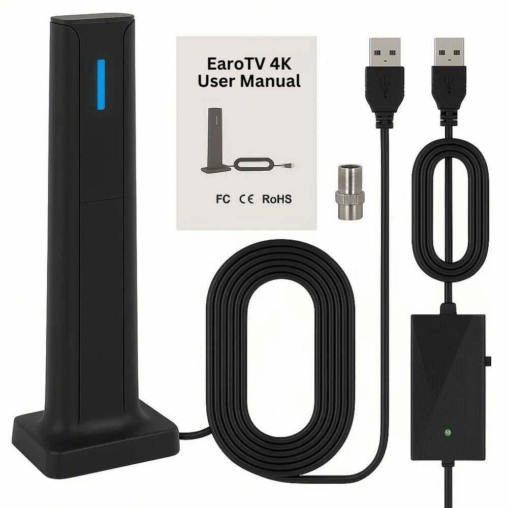 EaroTV 4K™ - Få gratis HD-kanaler uden kabel, smart-tv eller Wi-Fi