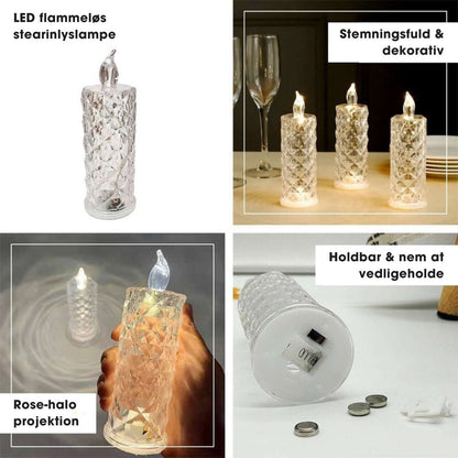 CrystalFlame™ - luksuriøs stearinlyslampe