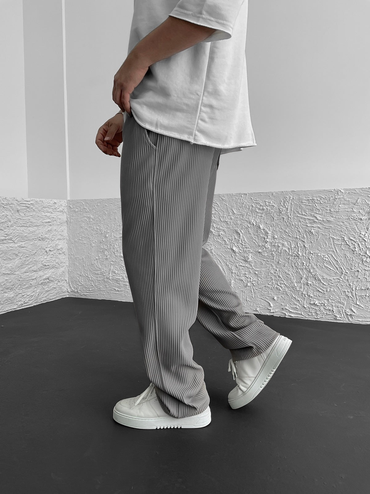 Ribbed Relaxed Fit Trousers