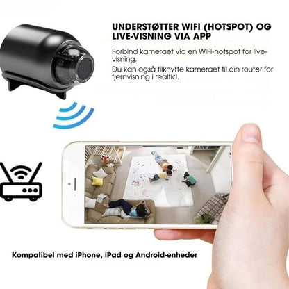 NanoGuard™ – Mini-sikkerhedskamera med nattesyn og advarsler