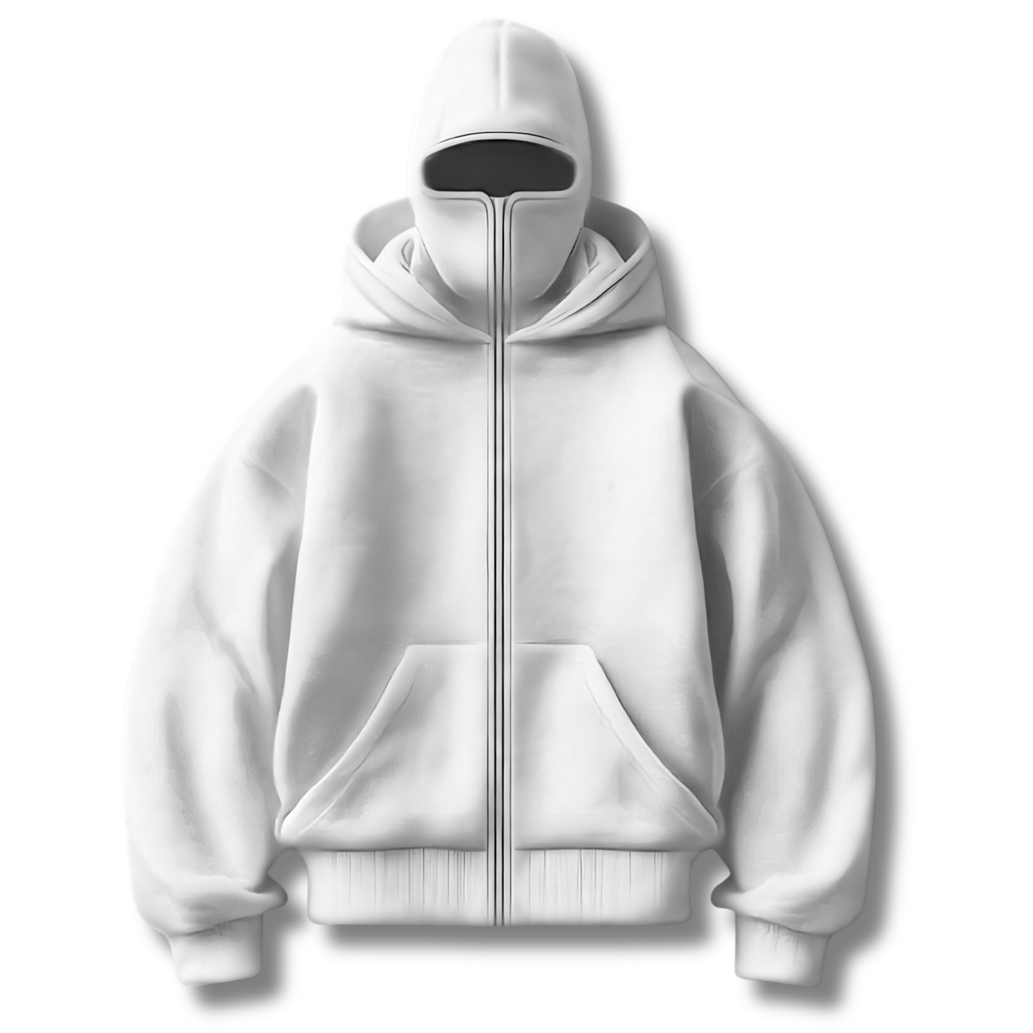 Anti-Social Hoodie - Hoodie med lynlås og integreret maske – Unisex