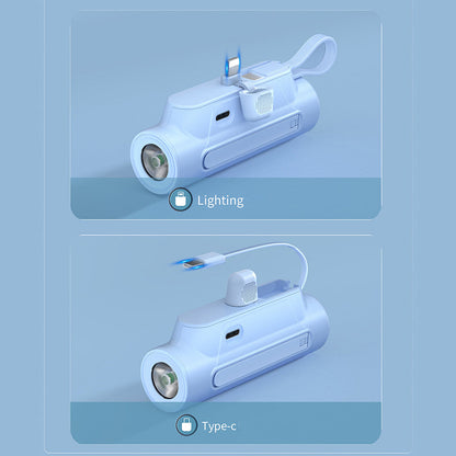 PocketVolt Duo™ – Powerbank med indbygget kabel og LED-lygte